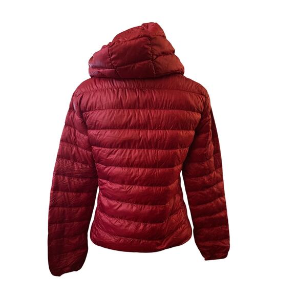 Aritzia TNA Botanie Packable Puffer Goose Down Hooded Jacket, Red, Size Small - Picture 4 of 8